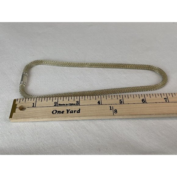 Vintage Silver And Gold Tone Snake Chain Choker Necklace Magnetic Closure - Picture 5 of 5